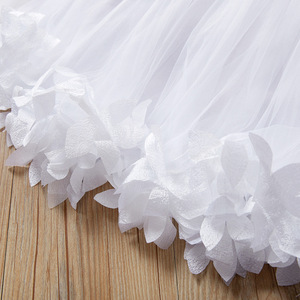Robes longues en dentelle pour filles, sans manches, à épaules dénudées, avec décoration florale, idéales pour les fêtes - Meilleures ventes de vêtements pour enfants - Product Image 6