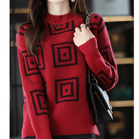 Pull en maille torsadée ample à col rond et manches longues pour femme, coupe personnalisée
