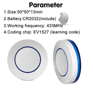 Transmisor <span class=keywords><strong>RF</strong></span> de control remoto inalámbrico redondo universal de 433MHZ para luz LED de alarma - Product Image 3