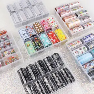 ready to ship best seller Nail art decoration halloween nail transfer foil paper set with 10pcs/set
