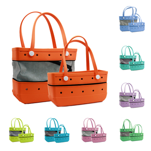 Sac de plage en caoutchouc EVA imperméable multicolores de taille moyenne nouvellement amélioré, sac fourre-tout en EVA pliable unisexe - Product Image 2