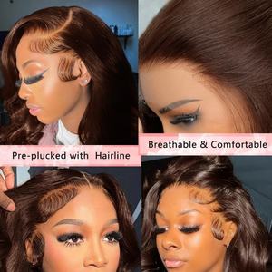 Brown Color 13x6 HD <b>Lace</b> Frontal <b>Wigs</b> <b>Human</b> <b>Hair</b> ,Full <b>Lace</b> <b>Wig</b> Cuticle Aligned <b>Hair</b>, Glueless <b>Human</b> <b>Hair</b> <b>Wigs</b> for Black Women - Product Image 6