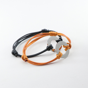 Cặp vợ chồng đồ trang sức Nâu bện sáp dây có thể điều chỉnh Chuỗi vòng đeo tay cho phụ nữ người đàn ông tùy chỉnh chấp nhận - Product Image 1