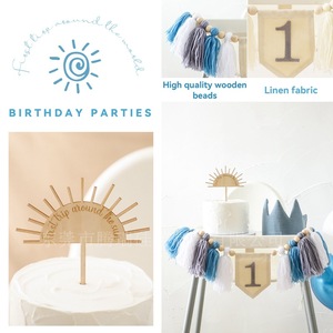 Chapeau d'anniversaire de bébé en tissu à <span class=keywords><strong>prix</strong></span> d'usine costume de bannière mise en page d'accessoires photo commémoratifs pour les journées spéciales et les décorations de douche de bébé - Product Image 4