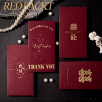 Enveloppe rouge de luxe personnalisable pour le Nouvel An chinois - Sac cadeau en papier écologique avec impression individuelle et marquage à chaud