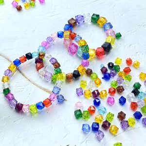 Cuentas de plástico acrílico de grado Super AA, cuentas de azúcar transparentes facetadas cuadradas y redondas de 10mm, 12mm y 14mm en forma cuadrada, cuentas sueltas - Product Image 5