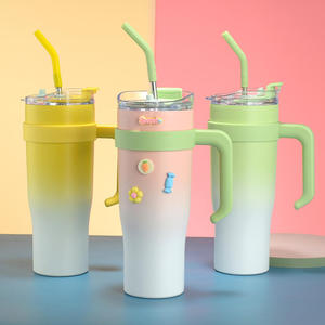 Vaso Térmico Personalizado con Logotipo Empresarial, 40 oz, Acero Inoxidable 304, Aislado al Vacío, para Auto/Oficina, con Asa, Portátil, para Bebidas Frías - Product Image 3