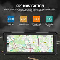 Maustor Modelo Privado Impermeable IP67 Pantalla IPS HD de 8 Pulgadas Navegación GPS Portátil para Motocicleta Carplay Inalámbrico con Cámara para Coche