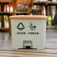 Poubelle à double pédale en plastique, corbeille de cuisine de 20 litres