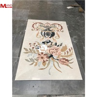 Schönes Dekoratives Bodendesign Blumen-Marmorfliesen Laminatboden Steinblumenmuster Teppich für Wohnzimmer