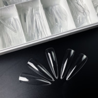 Vente flash : faux ongles en gel souple, couverture complète, luxe, carrés, cercueil