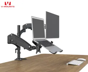 V-mounts Monitor Arms Dual Monitor and Laptop Full Motion Gas Spring Mount Computer Accessory Part VM-LH08+LH03