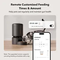 Abgerundeter Automatischer Futterautomat für Katzen & Hunde 5G WLAN Timer APP-Unterstützung Abnehmbar Leicht zu Reinigen Schwarz-Weiß Haustier-Futterspender