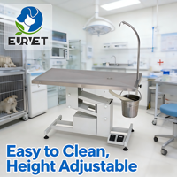 Table d'opération vétérinaire électrique EURVET Classic en forme de Z, en acier inoxydable SUS304, équipement pour hôpital vétérinaire