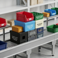 Boîte de rangement pliable en plastique ondulé PP, bacs de picking empilables en plastique pour entrepôt, pour vêtements et chaussures