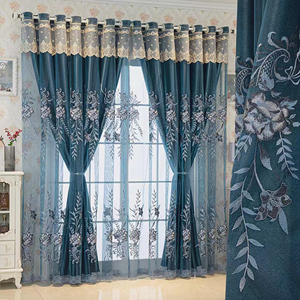 Tenda ricamata di lusso moderno <span class=keywords><strong>per</strong></span> soggiorno e camera <span class=keywords><strong>da</strong></span> letto con luce che blocca la protezione solare accessorio elegante <span class=keywords><strong>per</strong></span> la decorazione della casa - Product Image 1