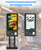 2022 modèles en Stock 32 pouces libre-service commande paiement terminal kiosque support mural avec scanner d'imprimante pour la restauration
