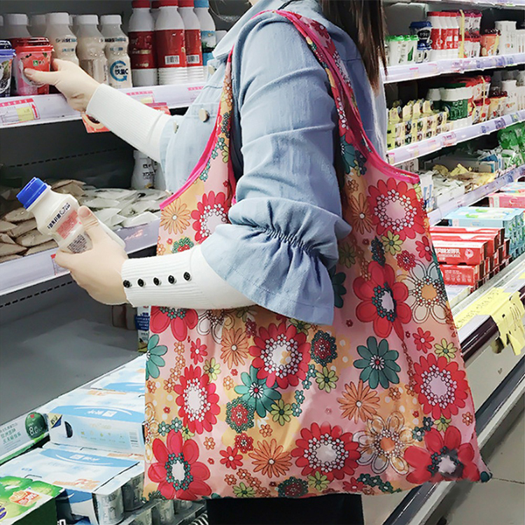 Reusable rpet shopping bag custom foldable tote bag for supermarket shopping