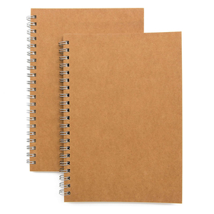 Diario barato Bloc de notas Diario Cuaderno de bocetos en blanco Papel grueso Cubierta suave Espiral Marrón Cuadernos ecológicos - Product Image 2