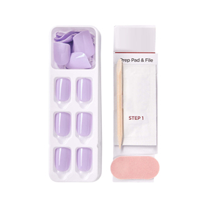 <span class=keywords><strong>Faux</strong></span> Ongles à Presser Effet <span class=keywords><strong>Gel</strong></span> Brillant Violet Doux en Mélange TPEE TPU, 30 Pièces, Marque Privée, Colle Adhésive Incluse - Product Image 4