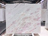 Dalle de marbre rose huître poli, dolomite rose pâle avec des veines fluides et brumeuses pour comptoirs, murs et revêtements de sol intérieurs de villas et hôtels