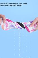 Serviettes hygiéniques réutilisables en charbon de bambou, lot de 3 avec sac imperméable, serviettes menstruelles lavables en tissu