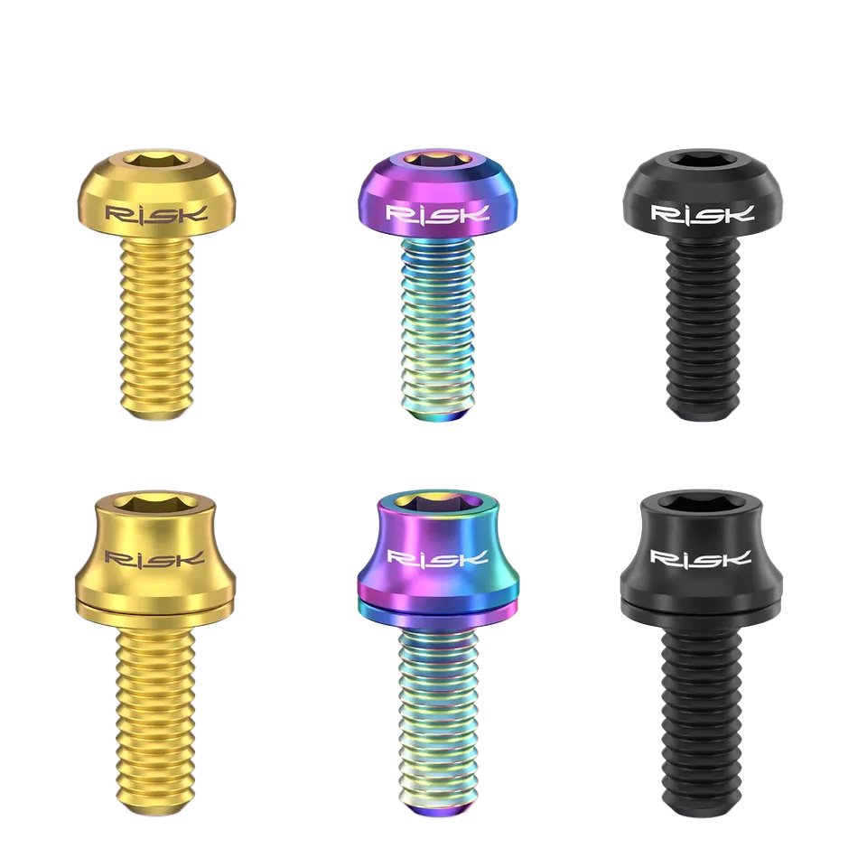 Risk M5x12mm Bike Water Bottle Cage Fixing Bolts Titanium Alloy