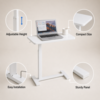 Table d'ordinateur mobile, réglable en hauteur, durable, personnalisable, moderne, minimaliste, écologique, pour la maison et le bureau, idéale pour le travail à domicile