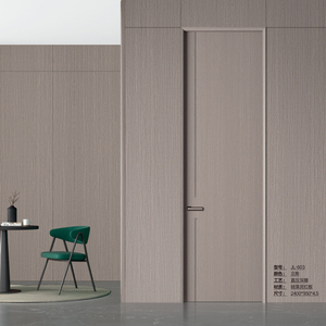 Puerta invisible sin marco interior Puertas de habitación ocultas de madera para casas con cerradura - Product Image 6