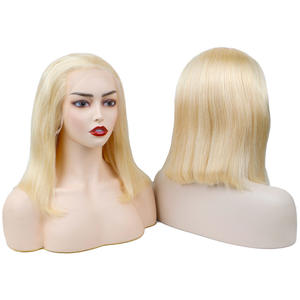 Perruque <span class=keywords><strong>Bob</strong></span> en Cheveux Humains Ondulés Lisses et Soyeux Couleur 9A 613 avec Dentelle Suisse HD et Cheveux <span class=keywords><strong>de</strong></span> Bébé - Product Image 5