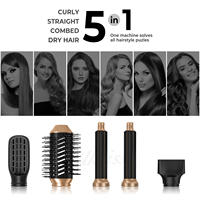 En stock : Styler capillaire 5 en 1, brosse à air chaud électrique 1000W, sèche-cheveux rapide, brosse lissante et bouclante en une seule étape, outils de coiffage