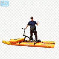 Vélo aquatique à ponton plat pour 1 personne, cadre en aluminium avec tapis flottant avant, vitesse optimale pour le lac, rangement facile, de Chine Lumark