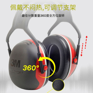 Orejeras con Cancelación de Ruido 3M Peltor X3A, Espuma Absorbente de Sonido de 33dB para Dormir, Estudiar y Uso Industrial - Product Image 4