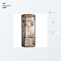 Miaozan Luxe Moderne Villa Nuageuse Panoramique Intérieure Grand Lit pour Chat Armoire pour Chat Universelle Quatre Saisons Maison pour Chat en Bois Massif