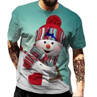Fitspi Bán Sỉ Trang Phục Giáng Sinh Santa Snowman In 3d Mùa Hè Áo Thun Nam Cổ Điển Trang Phục Đường Phố Hip Hop Tay Ngắn Thường Ngày