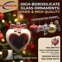 Nouveauté Boule de Noël en verre soufflé à la main, Fournisseur de marque privée ODM de Californie, Ornement décoratif, Cadeau de voyage, Vente en gros, Borosilicate