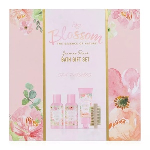 <span class=keywords><strong>Coffret</strong></span> <span class=keywords><strong>cadeau</strong></span> de bain BLOSSOM pour femmes de 100ml Lotion corporelle attrayante avec brosse crème pour les mains et sel en vente de gros OEM - Product Image 3