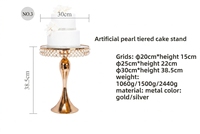 Luxe metalen dessertstandaard met twee lagen, voor taart, fruit, bruiloft, afternoon tea en gebak.