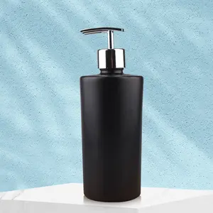 Dispensador de shampoo líquido luxuoso à prova de vazamento para banheiro, novo design, vidro preto fosco, logotipo personalizado, pulverizador de bomba