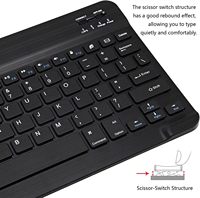 Keyboard nirkabel 10 inci, untuk Tablet, ponsel, Smartphone, Keyboard nirkabel Mini portabel isi ulang daya