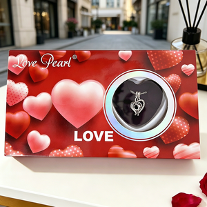 Kit de Fabricación de Joyas con Perlas de Ostra Personalizadas, Colgante de Corazón con Circonita, Perla Personalizada, Caja de Regalo con Logotipo Impreso Personalizado - Product Image 1