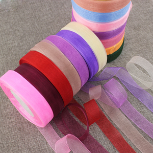 Venta al por mayor cinta de organza cinta de gasa transparente para envolver Decoración