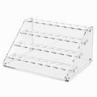 Organisateur de bouteilles d'huiles essentielles en acrylique personnalisé, support à bouteilles transparent à plusieurs niveaux avec trous, logo OEM, étagère de rangement pour spa, boîte de rangement