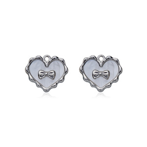 Pendentif en alliage en forme de cœur, nœud et tulipe pour la fabrication de boucles d'oreilles, composants de bijoux en alliage de zinc plaqué GJ85 - Product Image 5