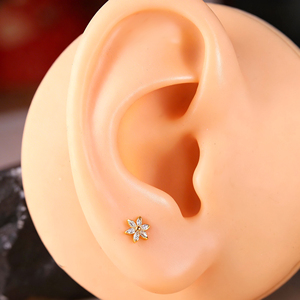 <span class=keywords><strong>Piercing</strong></span> Hélix Classique YingSheng F136 en Titane Plaqué Or 18K/24K avec Cristal Papillon et Strass pour Fiançailles et Mariage - Product Image 3