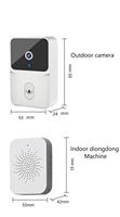 Sonnette Intelligente Sans Fil WiFi Android à Vision Nocturne avec Interphone Bidirectionnel pour Sécurité Domestique, Extérieure et Garage (pour VR)