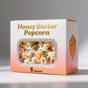 Boîte à popcorn pour collations riches en protéines, emballage de carton alimentaire biodégradable et durable avec dossiers en relief pour la vente au détail - Product Image 2