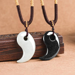 หยกพม่าแท้ เกรด A ไทชิ โควยู จี้ห้อยคอแบบโซ่ไม้ไผ่ หยกน้ำแข็ง สร้อยคอคู่รัก - Product Image 3