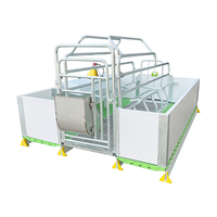 Nouveau lit de gestation en acier galvanisé, cage de mise bas, équipement d'élevage porcin, équipement d'élevage, portable, lourd, 1 an de garantie