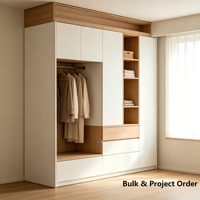 Armoire de dressing de luxe sur mesure, penderie modulaire avec tiroirs et étagère à chaussures, mobilier de chambre moderne, fourniture directe d'usine